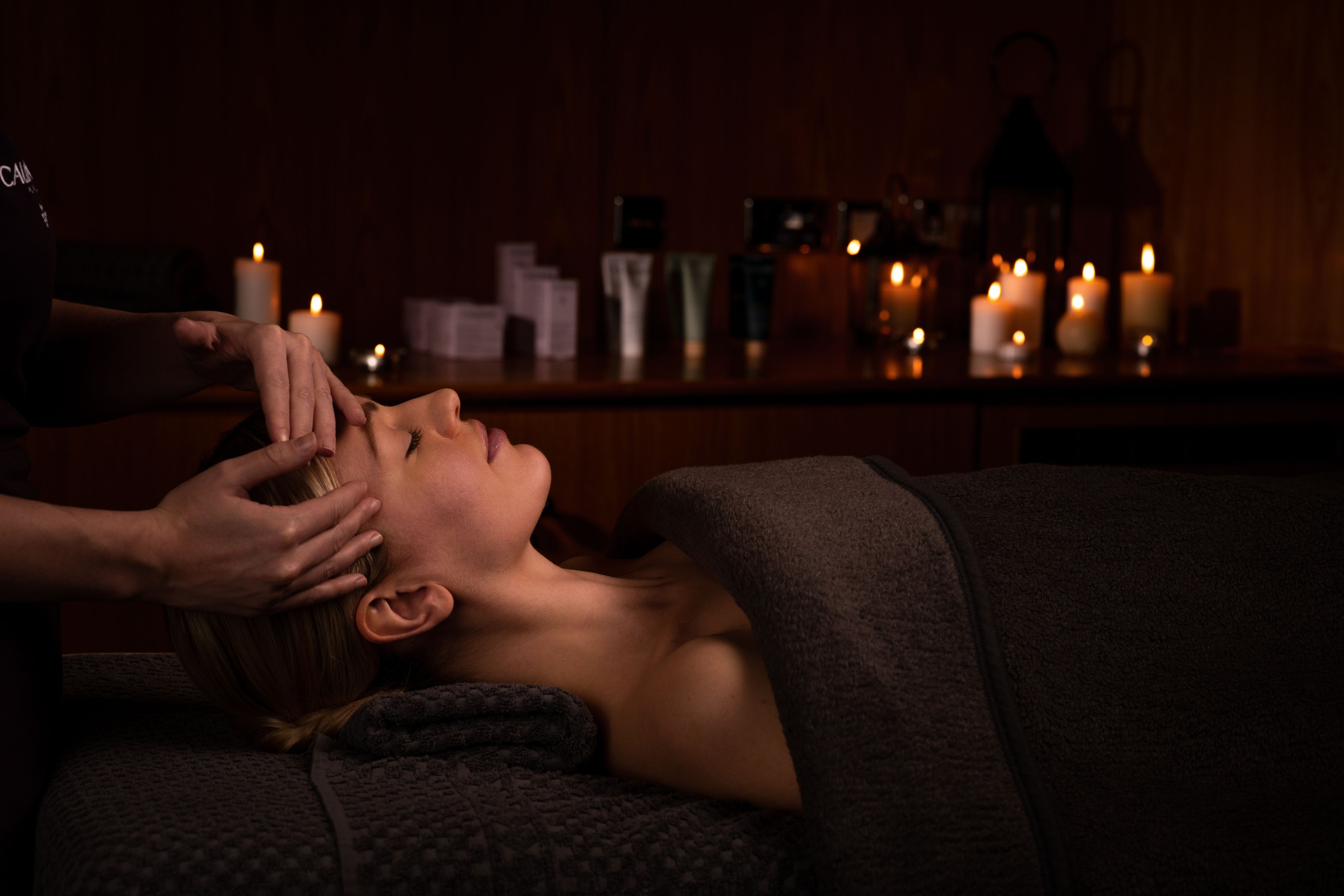 woman having a head massage