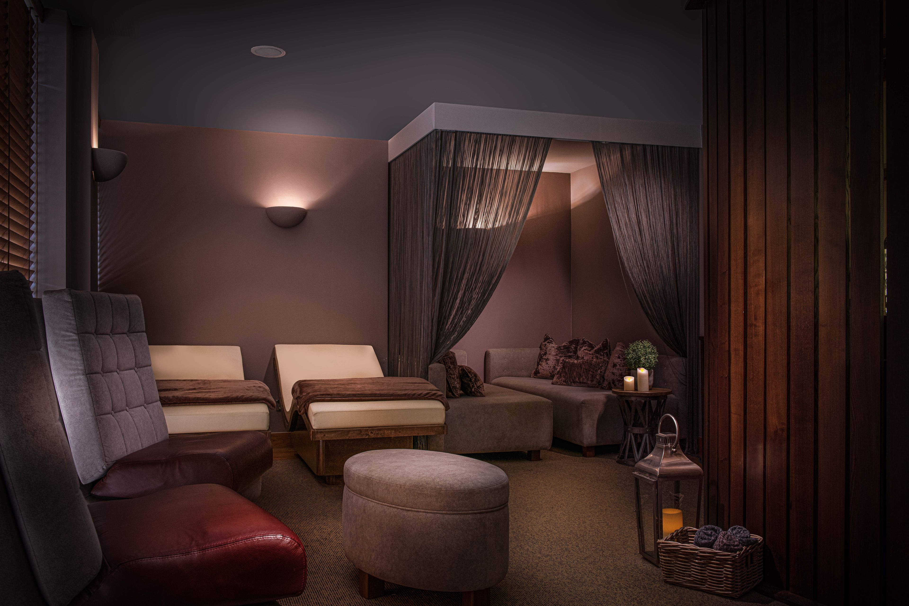 spa lounge with dark lighting